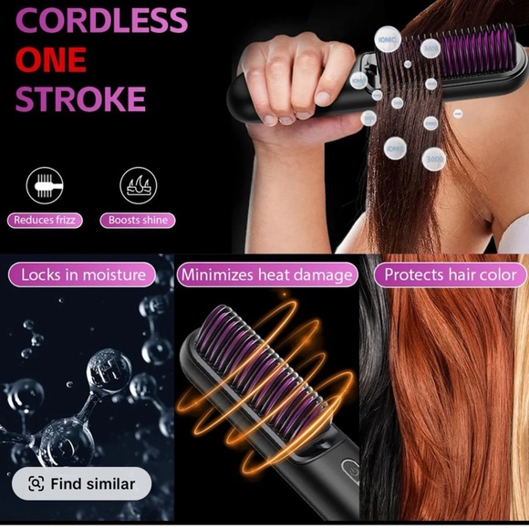 Anyask Cordless Portable Hair Straightener Black Travel Lightweight Chargeable - Picture 6 of 10